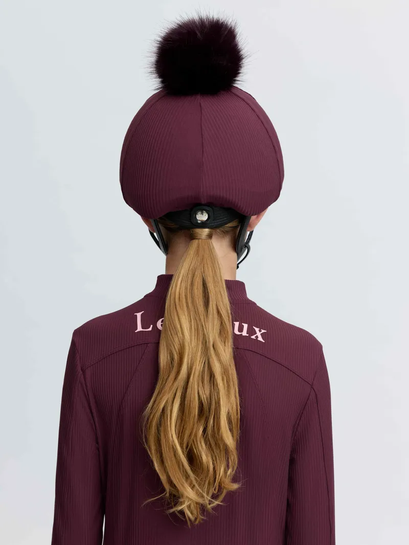 LeMieux Ribbed Hat Silk - Bramble-2
