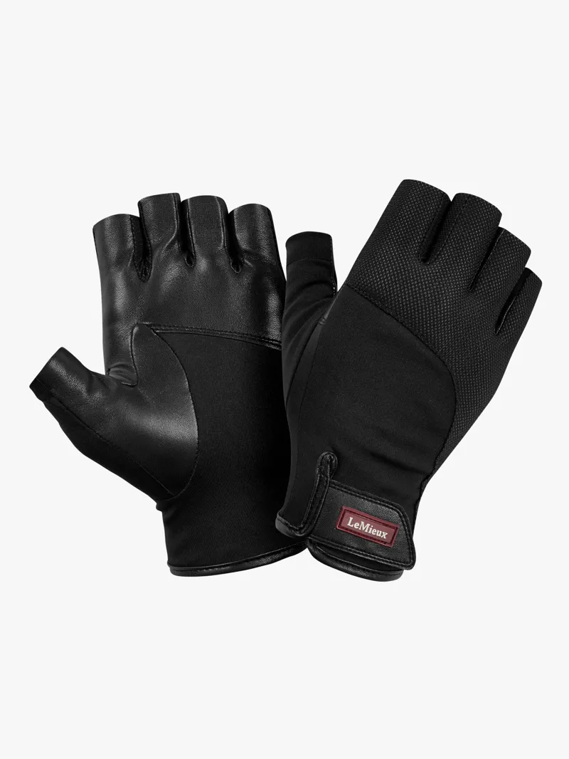 LeMieux Fingerless Riding Gloves - Black