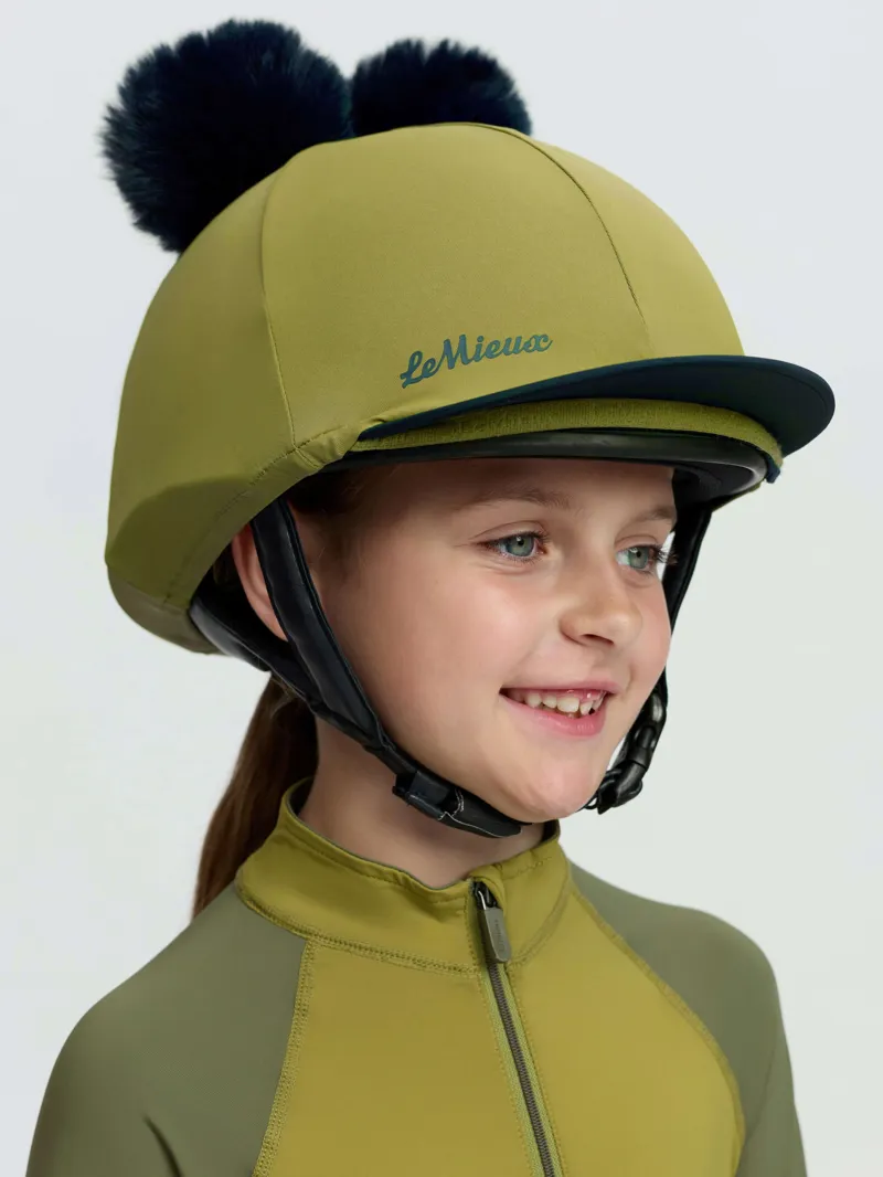 LeMieux Mini Double Pom Hat Silk - Gooseberry-1