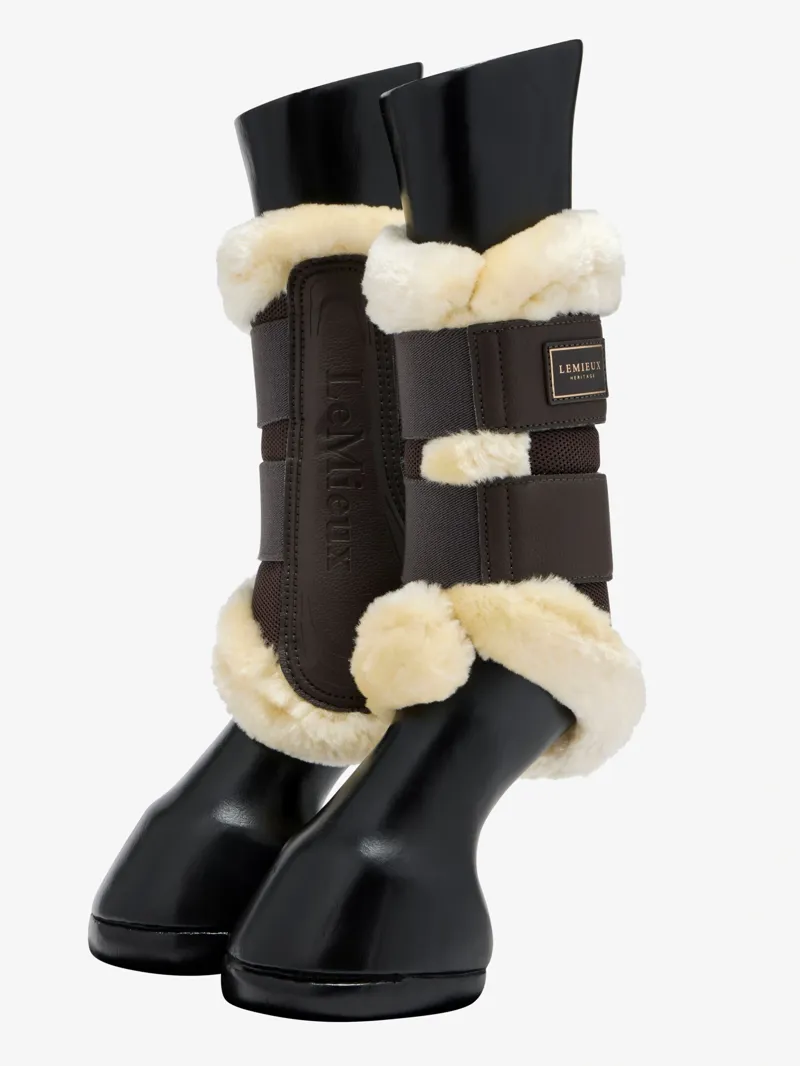 LeMieux Heritage Fleece Edged Brushing Boot - Cocoa