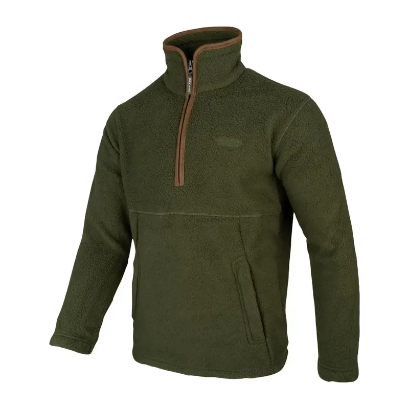 Jack Pyke Half Zip Sherpa Fleece Pullover - Olive