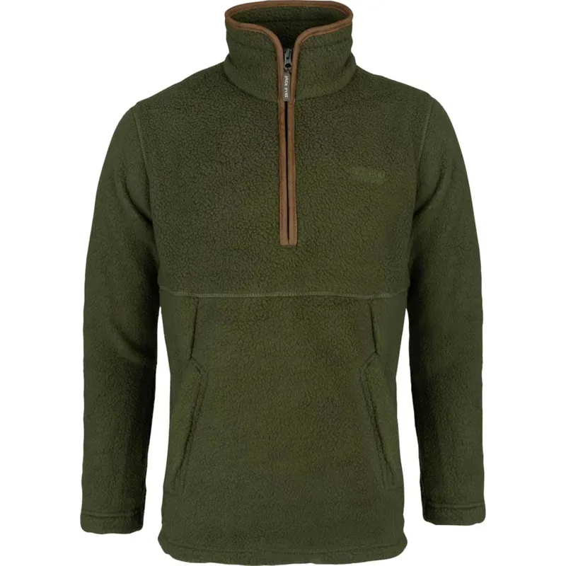 Jack Pyke Half Zip Sherpa Fleece Pullover - Olive-1