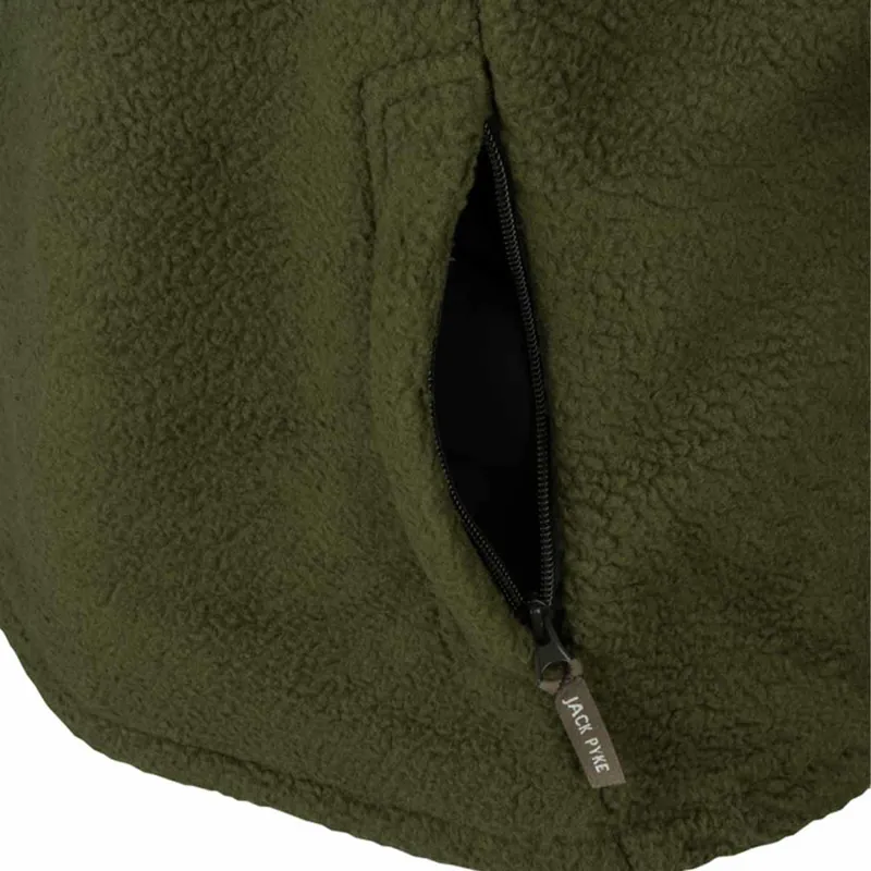 Jack Pyke Half Zip Sherpa Fleece Pullover - Olive-5
