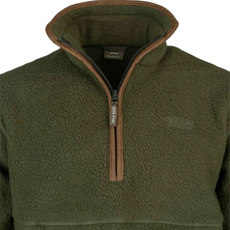 Jack Pyke Half Zip Sherpa Fleece Pullover - Olive-7
