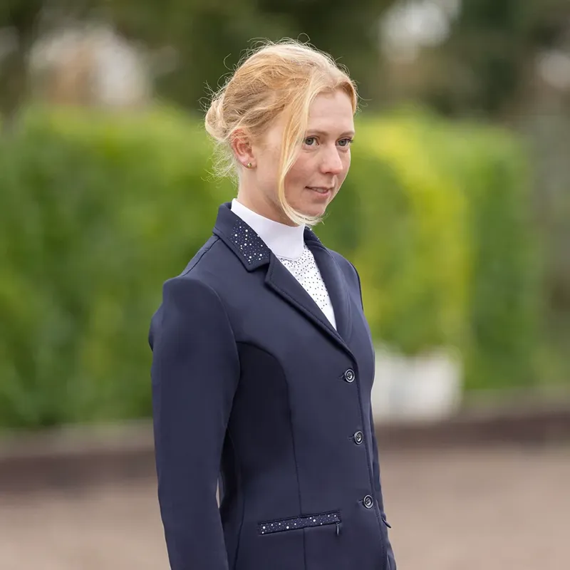 Hy Equestrian Roka Regal Ladies Show Jacket - Navy-2
