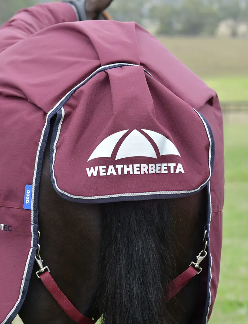 WeatherBeeta ComFiTec 360g Essential Turnout Combo Rug - Burgundy/Navy -9