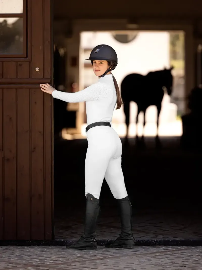 LeMieux Amara II Breech Knee Grip - White-5