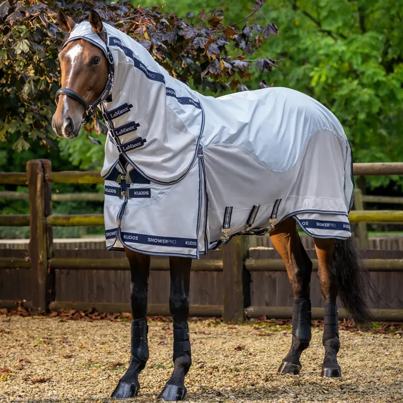 LeMieux Kudos Shower Pro Waterproof Fly Rug - Grey-1