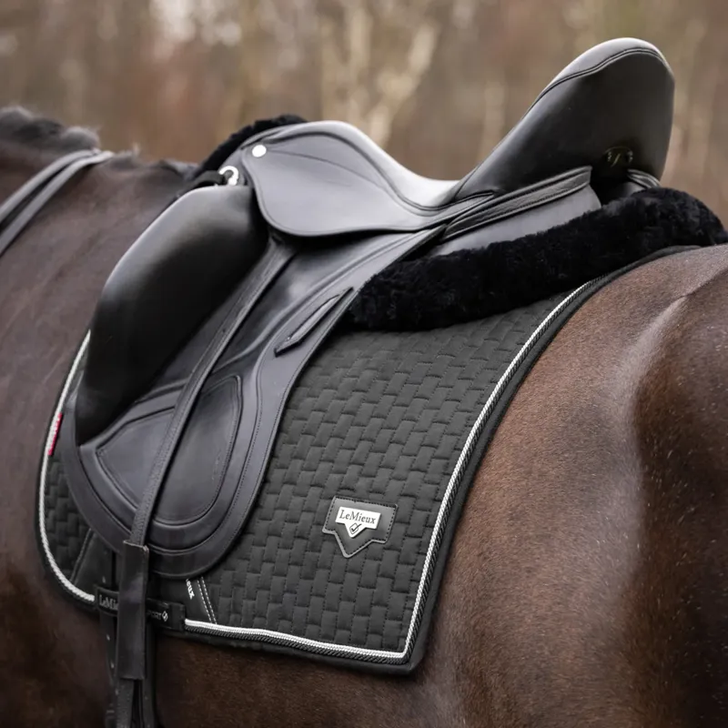 LeMieux Puissance Suede Dressage Square - Black-2