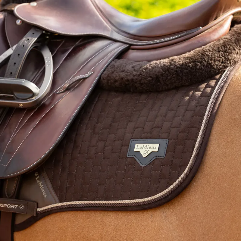 LeMieux Puissance Suede Close Contact Square - Brown-1