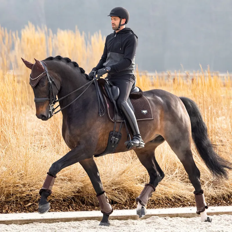 LeMieux Puissance Suede Dressage Square - Brown-1