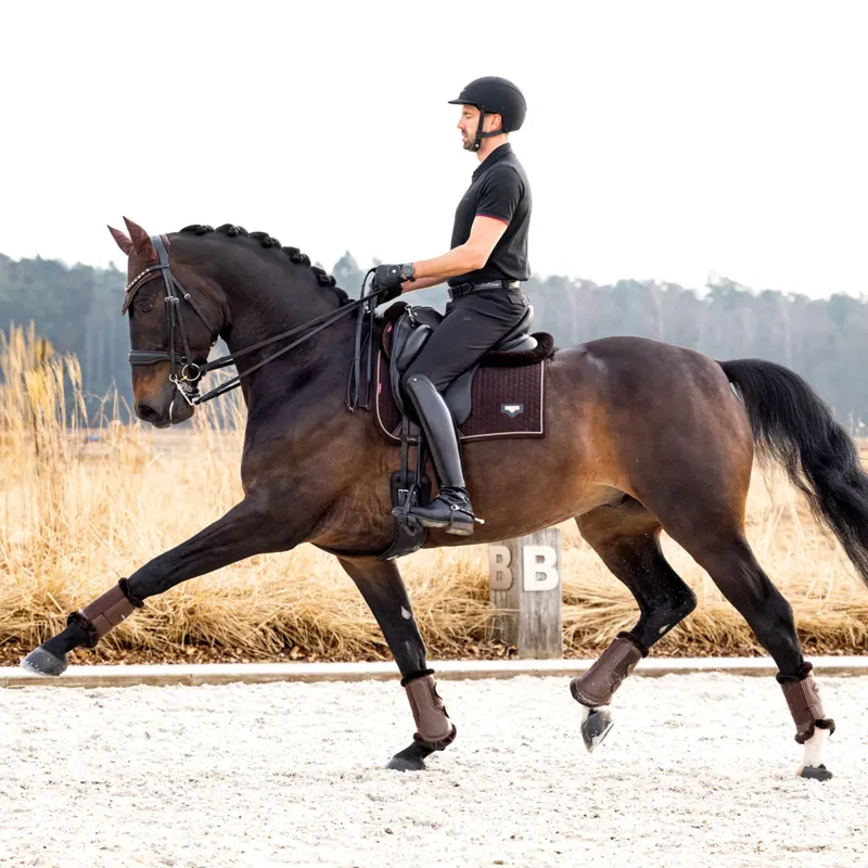 LeMieux Puissance Suede Dressage Square - Brown-2