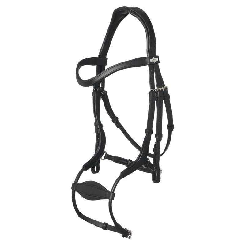 LeMieux Arika Adjustable Anatomic Noseband Bridle - Black/Silver