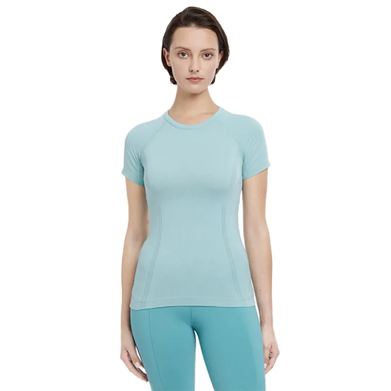 LeMieux Britney Seamless Short Sleeve Top - Aqua-1