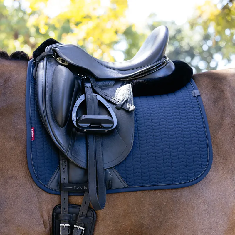 LeMieux Essence Dressage Square Saddlecloth - Navy-1