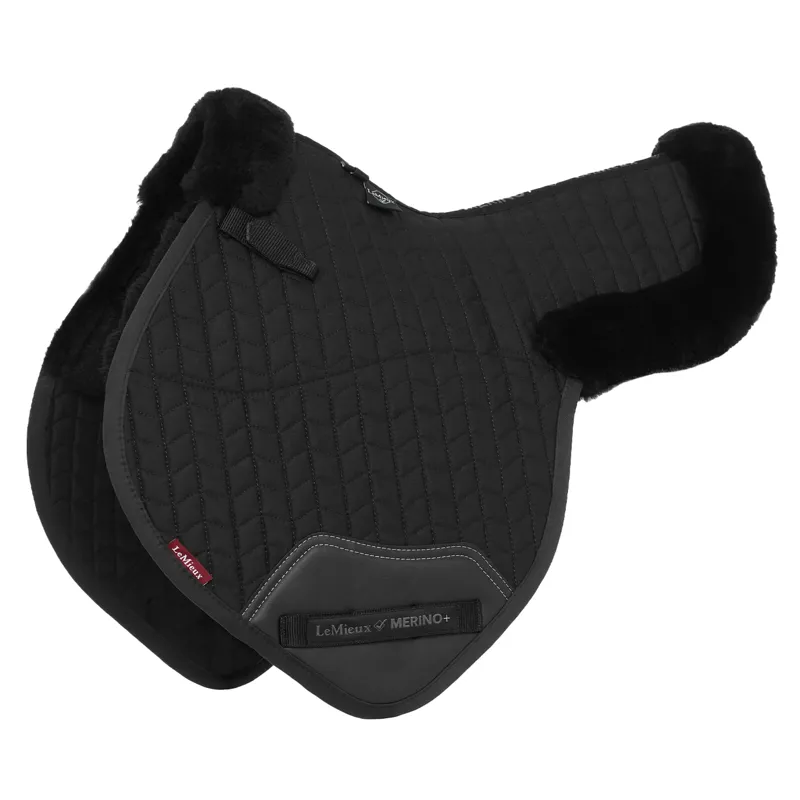 LeMieux Merino+ Half Lined Close Contact Numnah - Black/Black