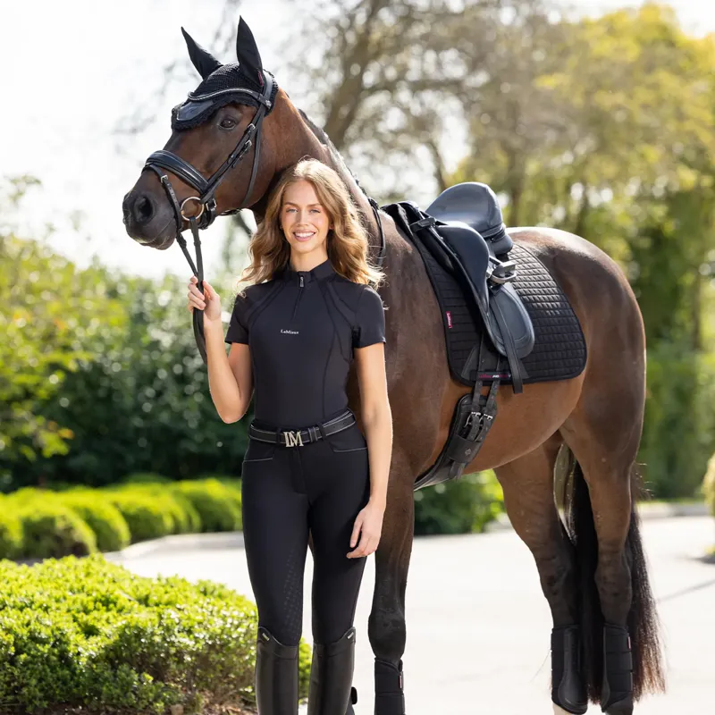 LeMieux Mia Mesh Short Sleeve Base Layer - Black-2