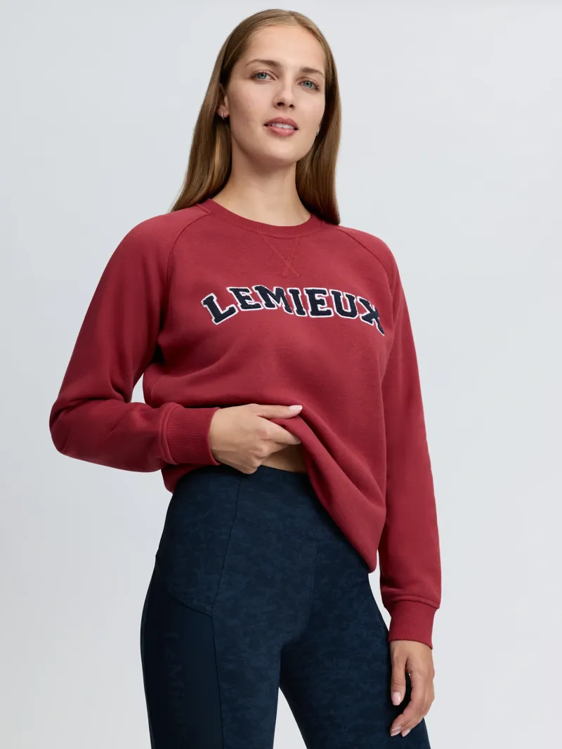 LeMieux Vida Varsity Crew Neck Sweatshirt - Russet-4