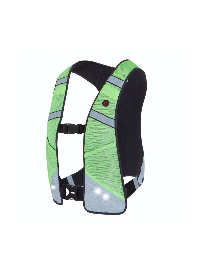 Equi Light Hi-Viz LED Adults Rider Vest - Lime/Silver