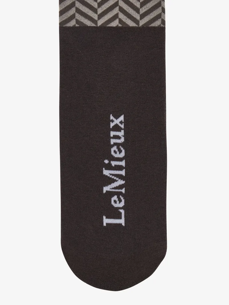 Lemieux Heritage Footsie Socks Herringbone - Cocoa-2