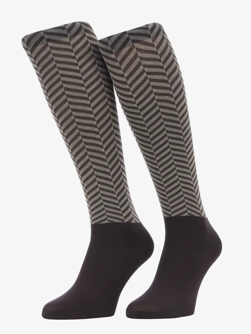 Lemieux Heritage Footsie Socks Herringbone - Cocoa