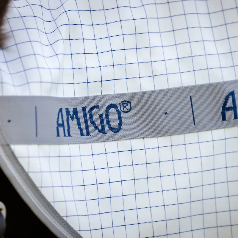 Horseware Amigo Summer Sheet Plus Fly Turnout Rug - Navy Check/Titanium/Silver-4