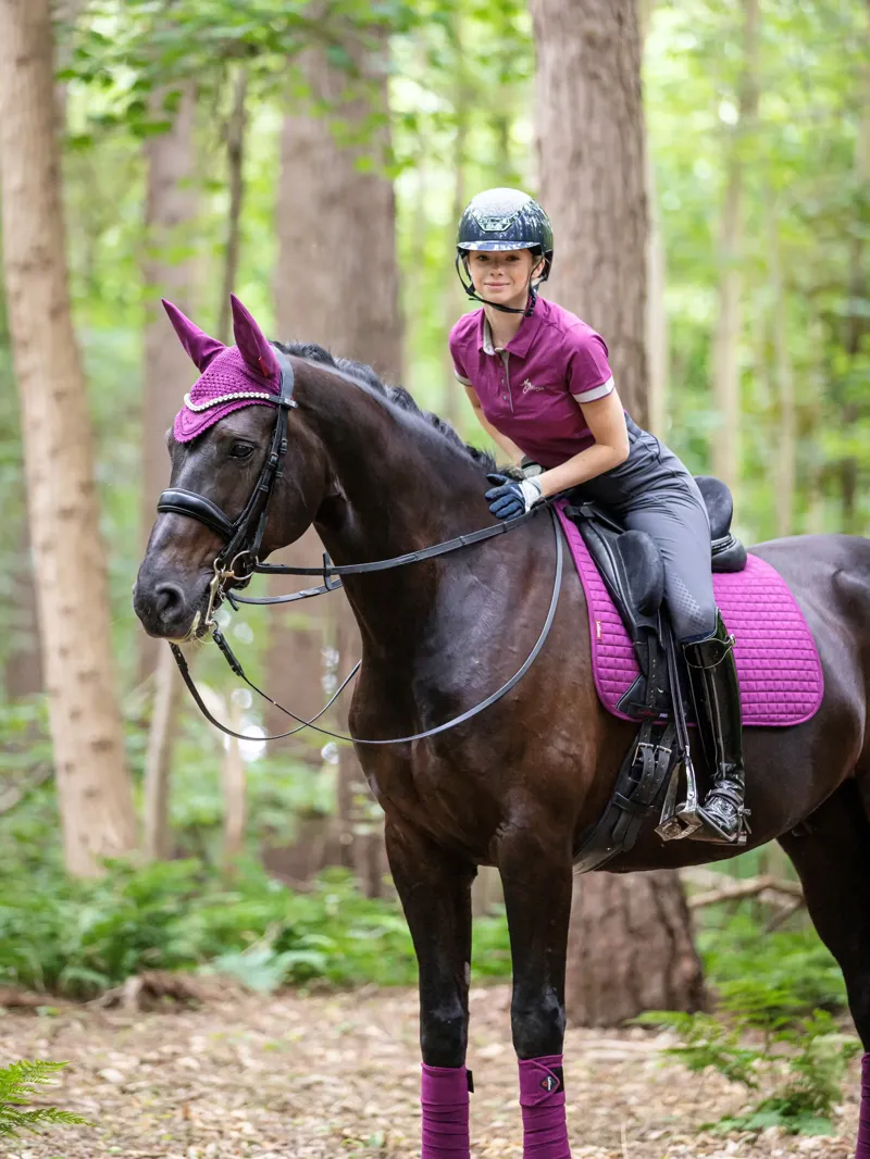 LeMieux Suede Dressage Square - Plum-1