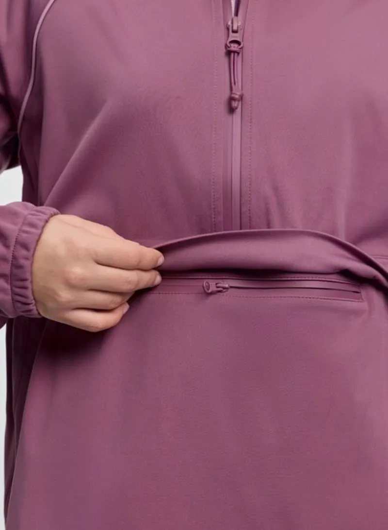 LeMieux Young Rider Paige Quarter Zip Waterproof Jacket - Mallow-2