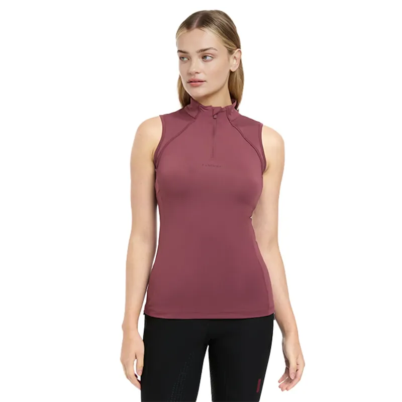 LeMieux Maria Mesh Ladies Sleeveless Base Layer - Rosewood-1