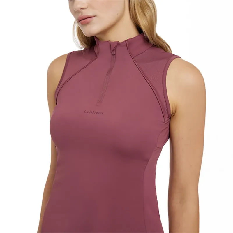 LeMieux Maria Mesh Ladies Sleeveless Base Layer - Rosewood-2