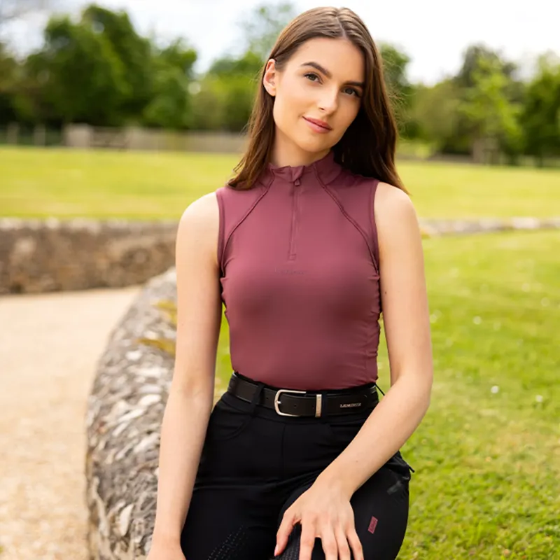 LeMieux Maria Mesh Ladies Sleeveless Base Layer - Rosewood-6