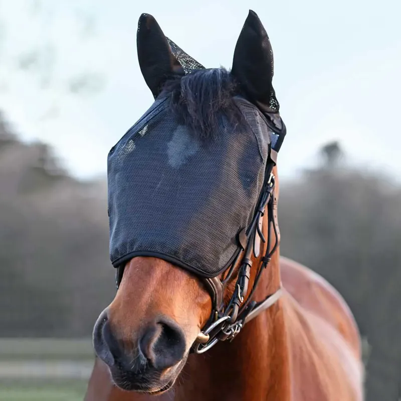 Equilibrium Net Relief Riding Fly Mask with Ears - Black-1