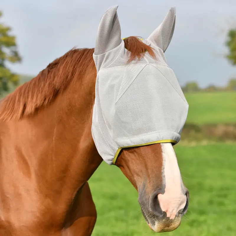 Equilibrium Field Relief Midi Fly Mask With Ears - Grey/Yellow