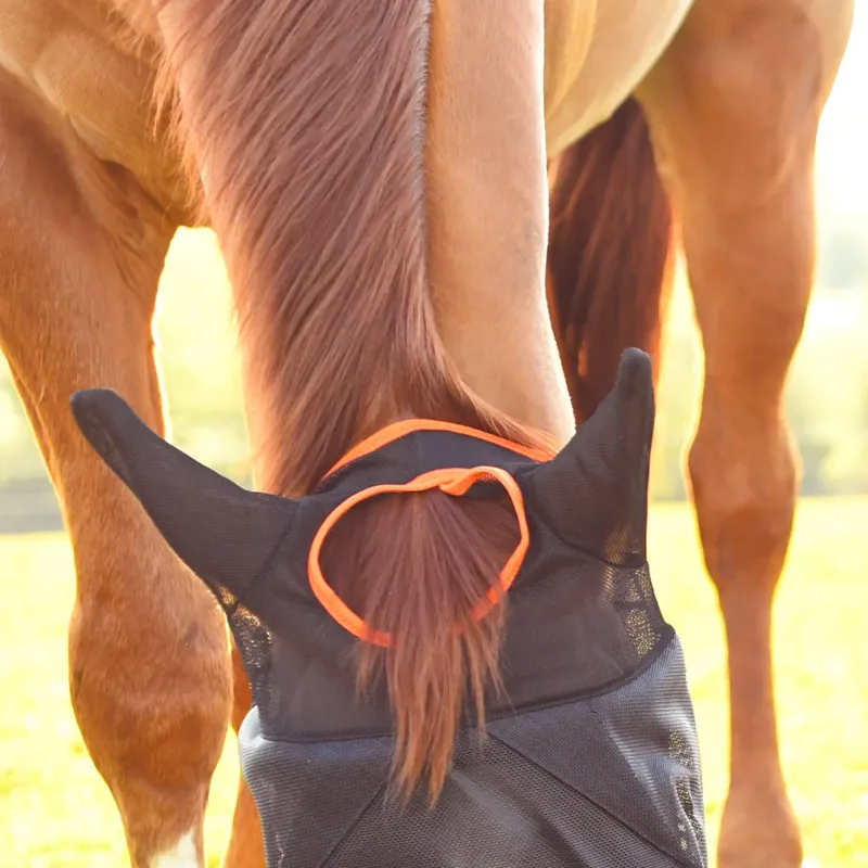 Equilibrium Field Relief Midi Fly Mask with Ears - Black/Orange-1
