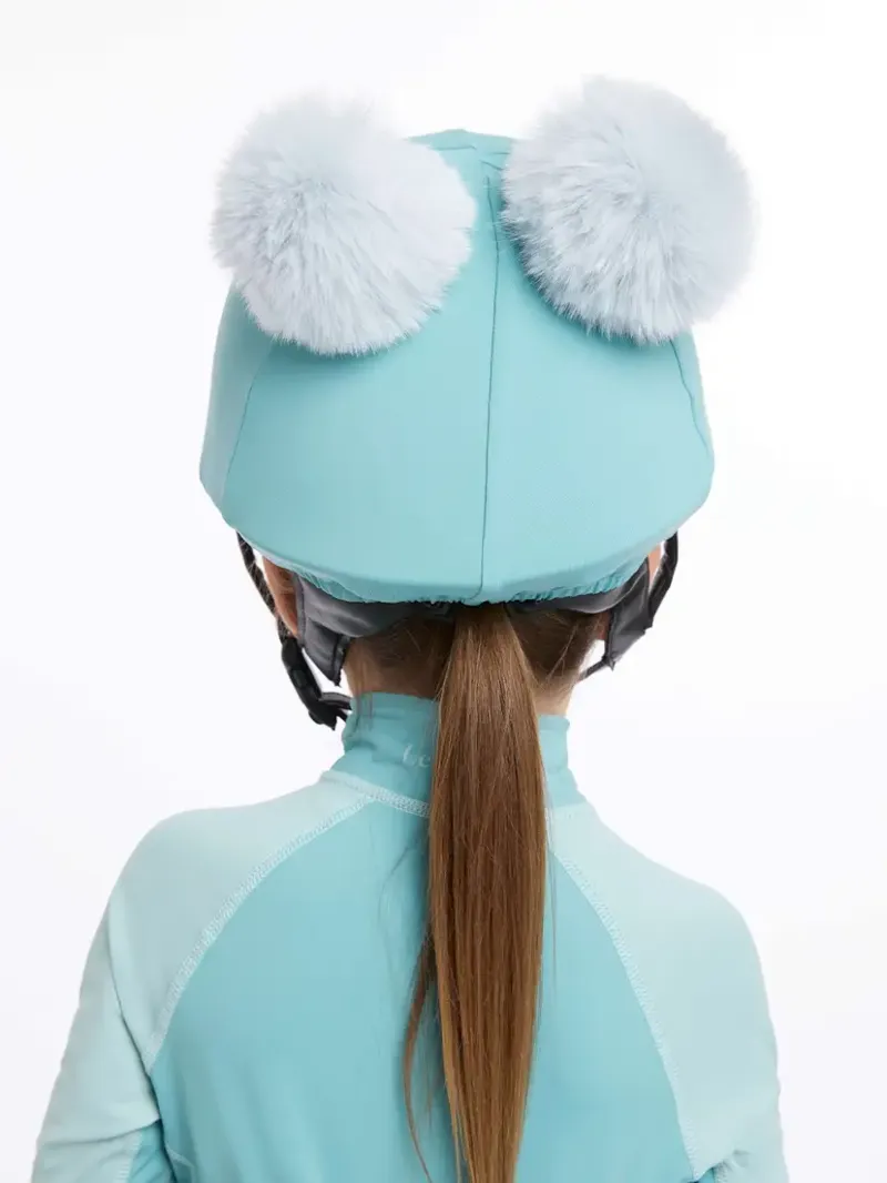 LeMieux Mini Double Pom Hat Silk - Lagoon-1