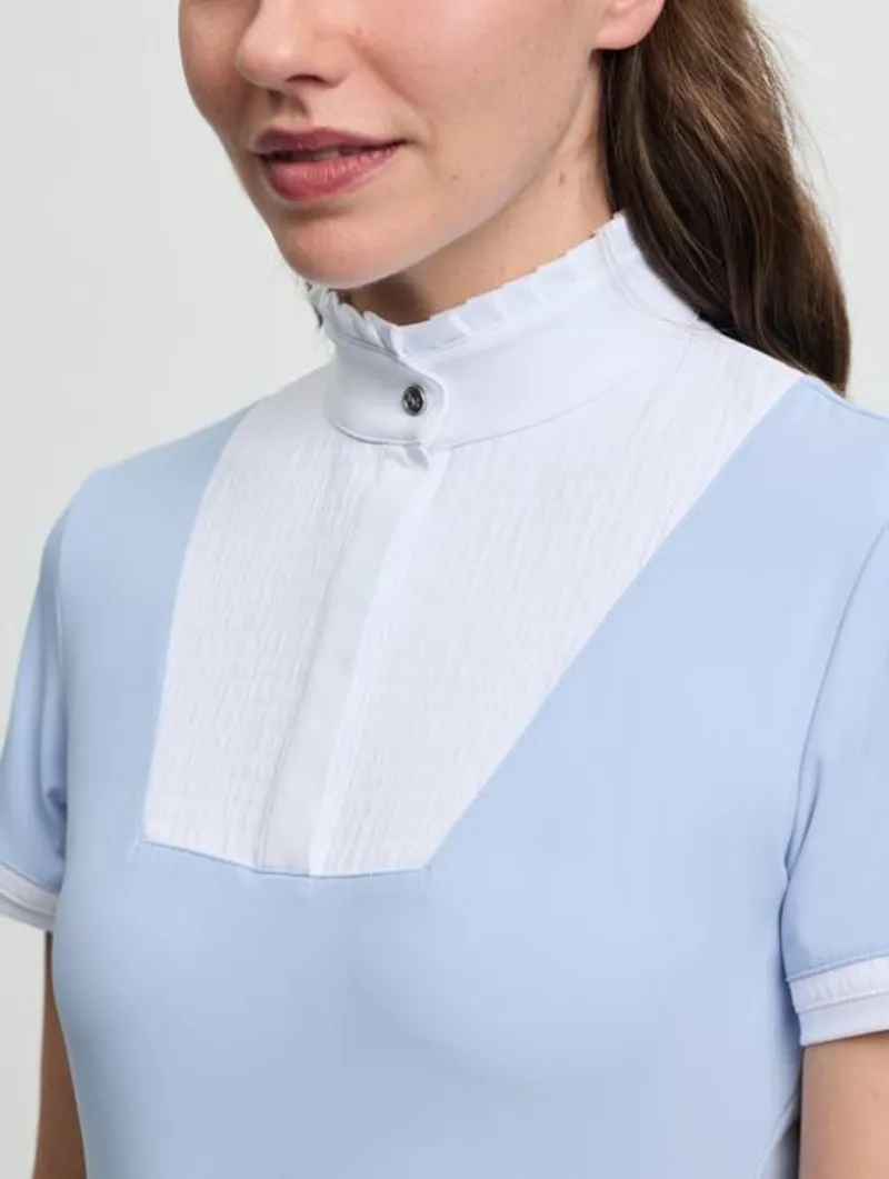 LeMieux Sophia Short Sleeve Pleated Show Shirt - Mist-1