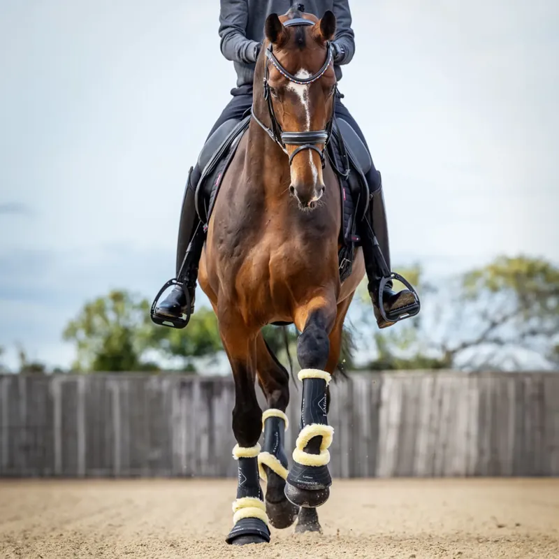 LeMieux Motionflex Dressage Boot with Fleece Edge - Black/Natural-2
