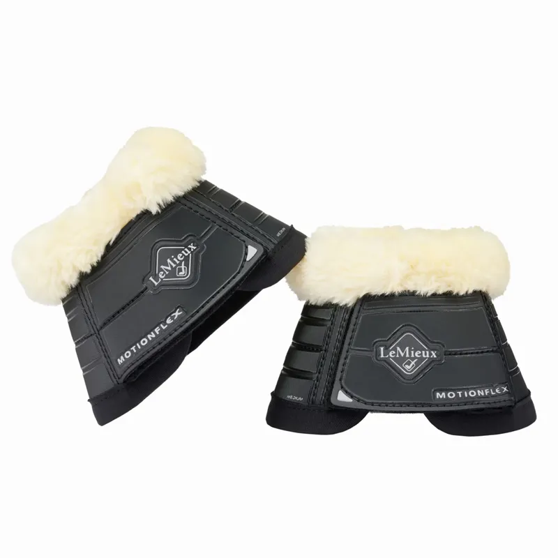 LeMieux Motionflex Over Reach Boot with Fleece Edge - Black/Natural