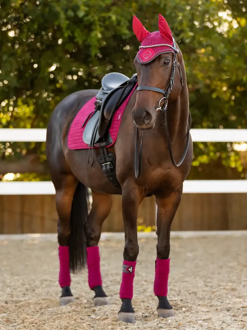 LeMieux Suede Dressage Square Saddle Pad - Mulberry-1