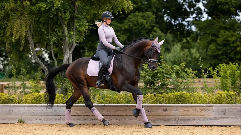 LeMieux Suede Dressage Square Saddle Pad - Musk-1