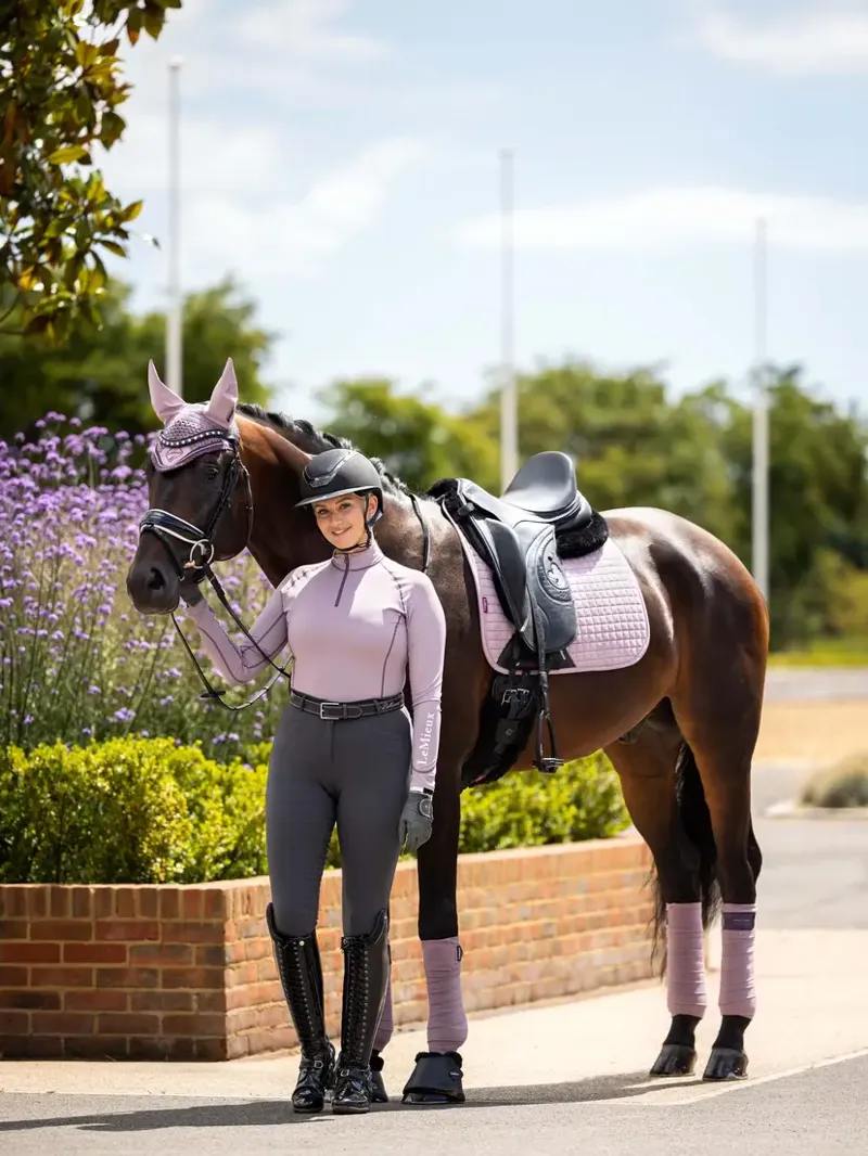 LeMieux Suede Dressage Square Saddle Pad - Musk-2