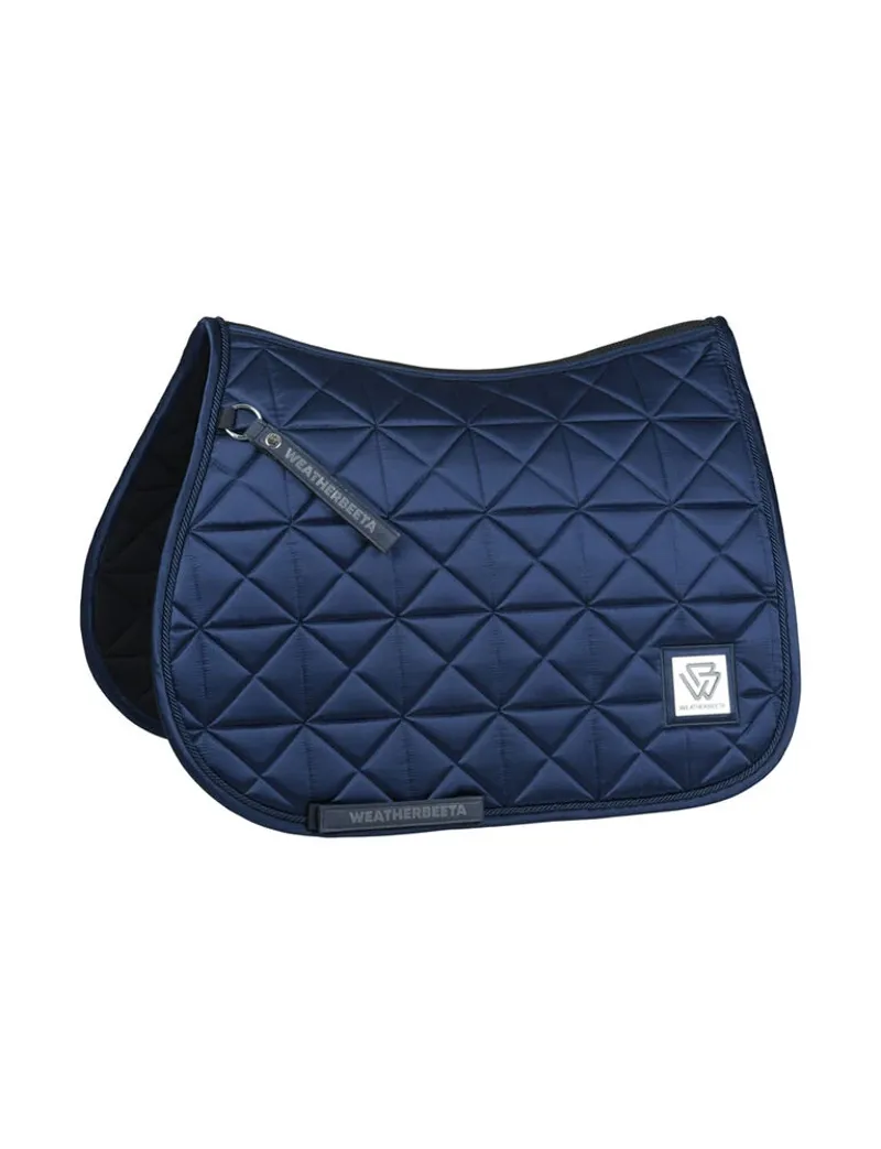 WeatherBeeta Satin Luxe Air-Tec Euro Jump Shaped Saddle Pad - Navy