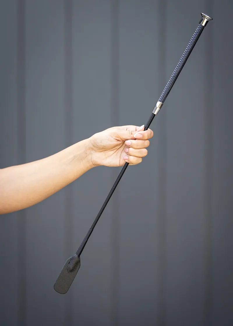 Woof Wear Diamond Riding Whip - Navy/Silver 60cm-1