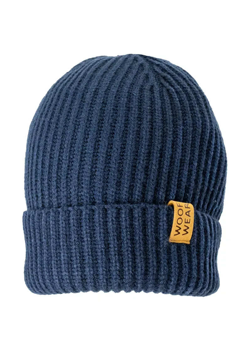 Woof Wear Ribbed Beanie - Navy 