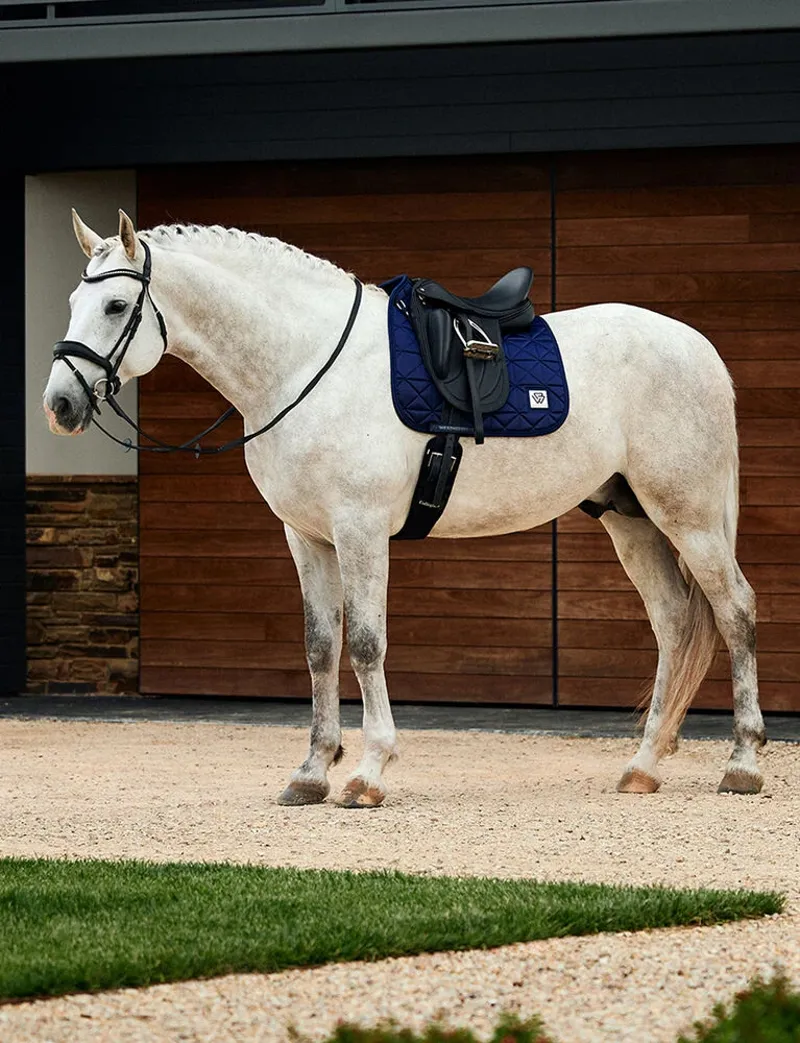 WeatherBeeta Satin Luxe Air-Tec Quilted Dressage Saddle Pad - Navy-1