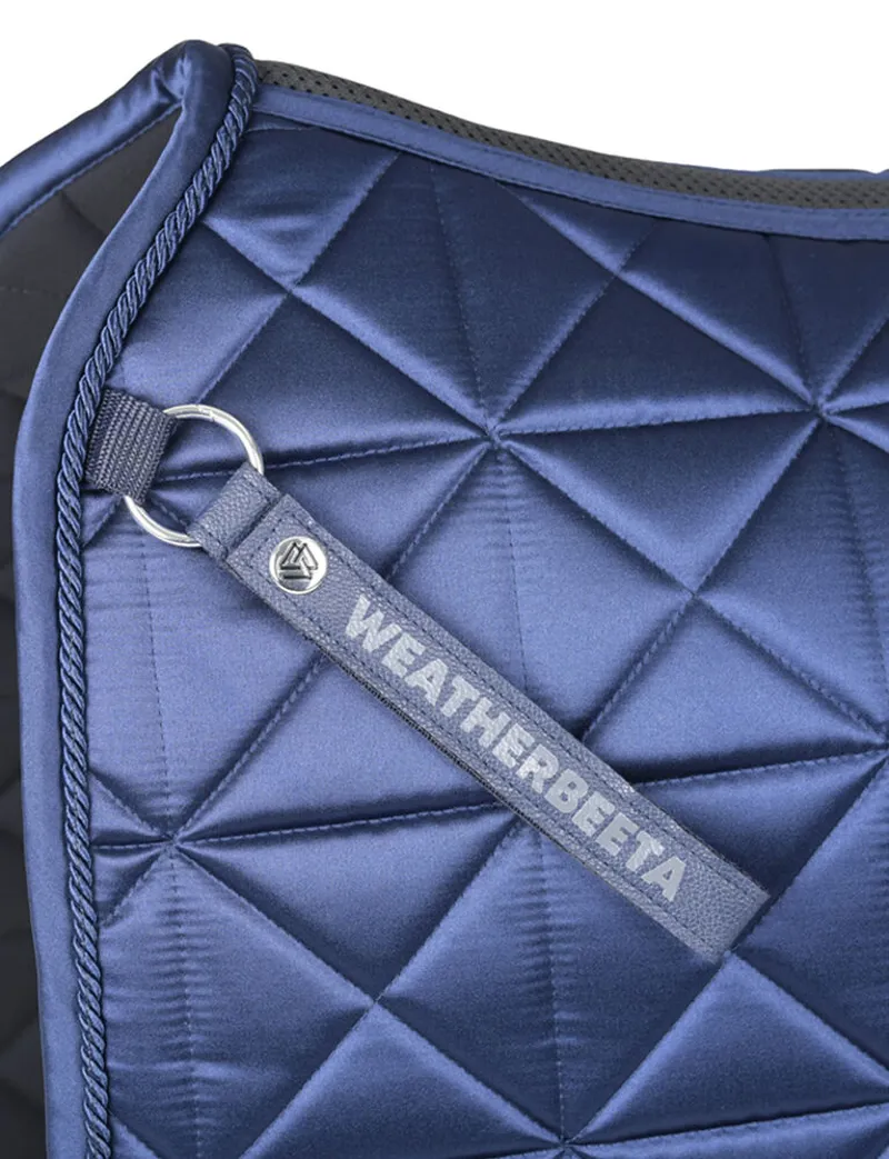 WeatherBeeta Satin Luxe Air-Tec Quilted Dressage Saddle Pad - Navy-2
