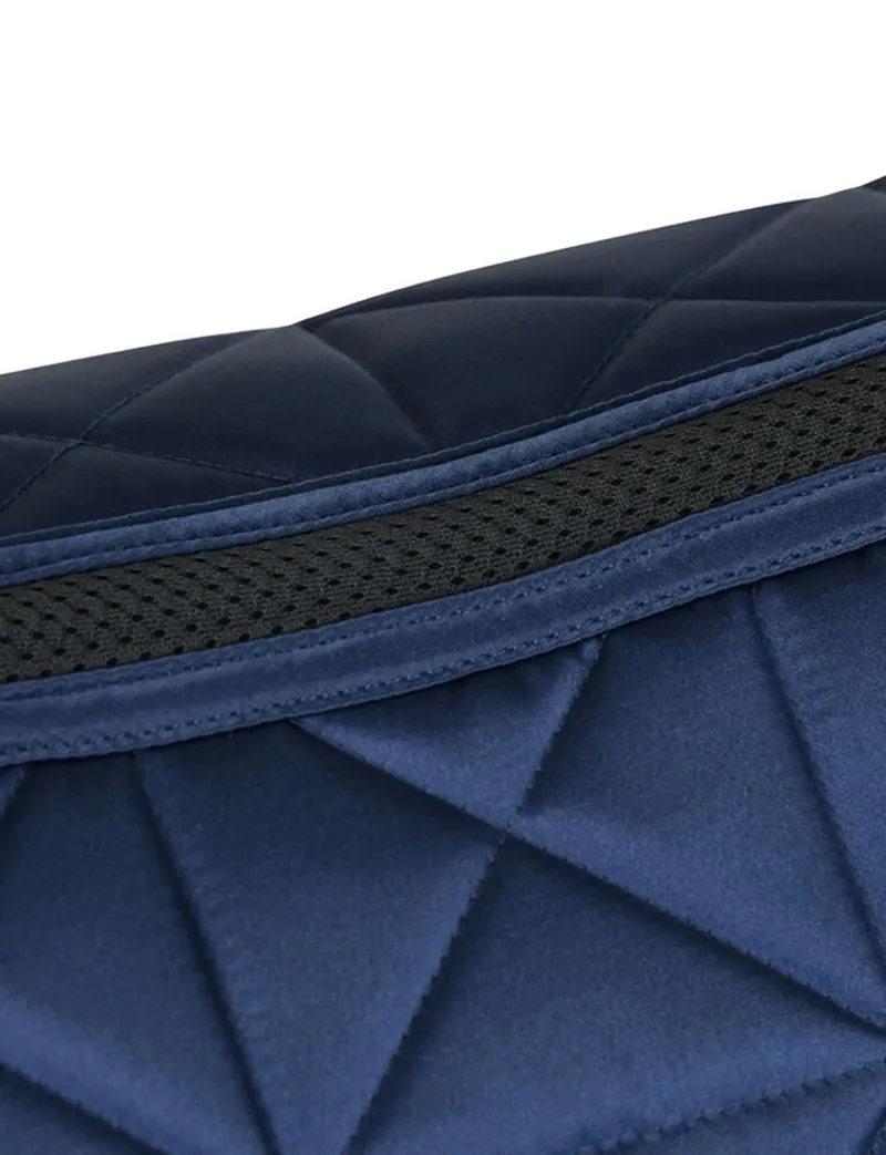 WeatherBeeta Satin Luxe Air-Tec Euro Jump Shaped Saddle Pad - Navy-4