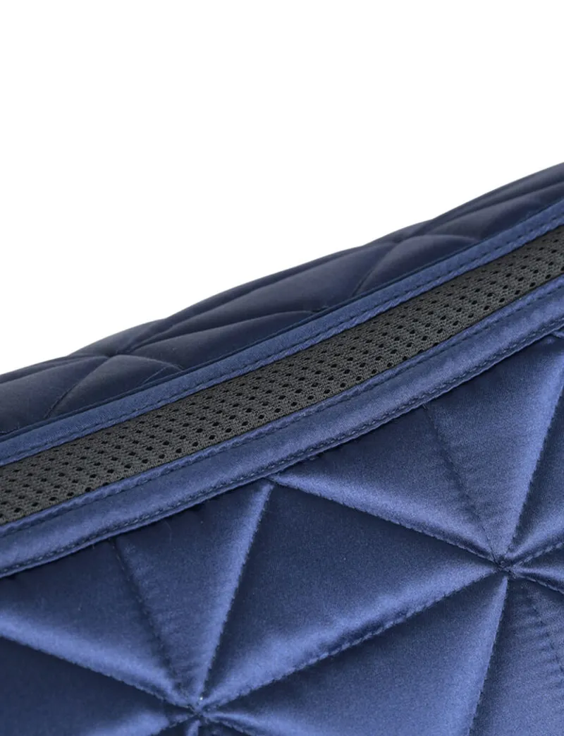 WeatherBeeta Satin Luxe Air-Tec Quilted Dressage Saddle Pad - Navy-4