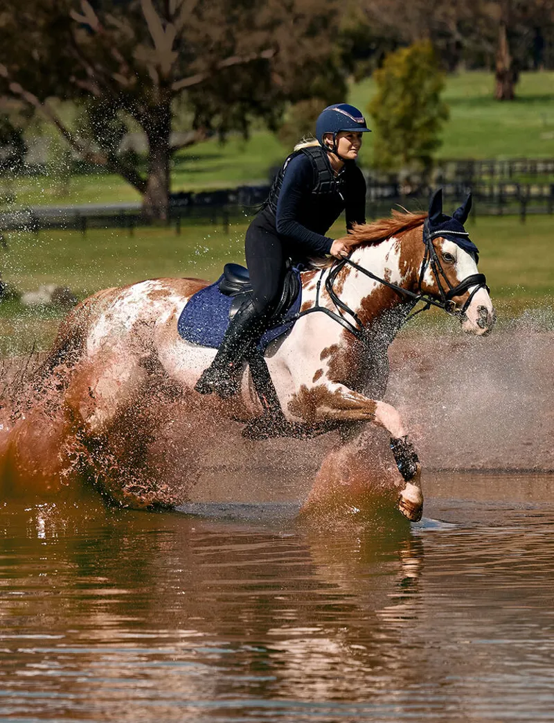 WeatherBeeta Suede Elite Air-Tec Jump Shaped Saddle Pad - Navy-5