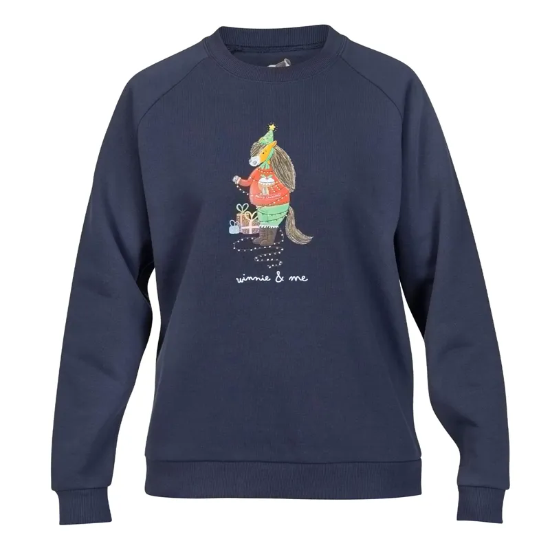 Shires Winnie and Me Ladies Festive Sweatshirt - Navy
